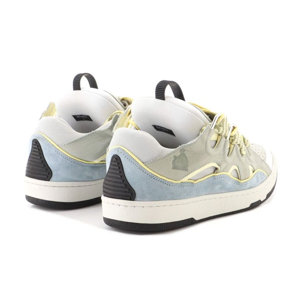 Lanvin Men's Curb Sneakers Leather and Suede Gray, Neutral - Picture 3 of 5